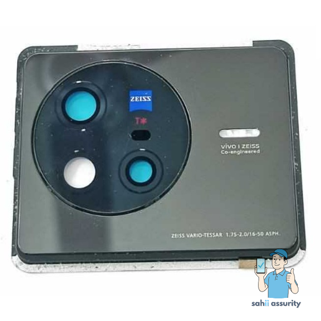 Camera Lens Glass with Frame for Vivo X80 5G Black